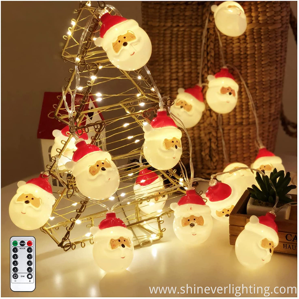 LED Light Wooden House Christmas Tree Hanging Ornaments